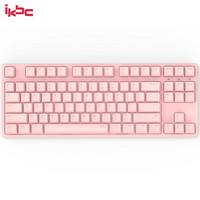 ikbc W200 机械键盘 2.4G无线 游戏键盘 87键 原厂cherry轴 樱桃轴 吃鸡神器 无线机械键盘 粉色 静音红轴