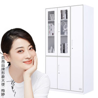 奈高NG文件柜办公柜资料柜档案柜储物拆装柜纯白五门更衣薄边
