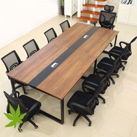 钱柜 会议桌 简约现代办公桌组合板式长桌 职员工作台办公桌实木培训桌接待桌洽谈桌电脑桌办公家具现代简约