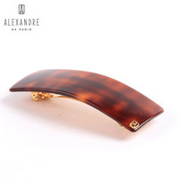 法国亚历山大发夹Alexandre De Paris经典简约款8公分夹子马尾夹发饰头饰AA8-550 E 深褐色
