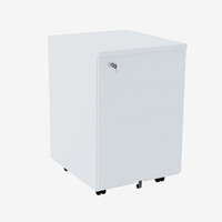 麦森（maisen）活动柜 办公职员文件资料储物抽屉小矮柜子 铁皮柜 白色 可定制 MS-XM-0403