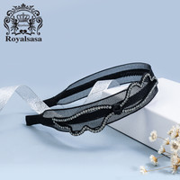 Royal sasa发箍宽边头箍仿水晶蕾丝网布艺发夹发卡头饰品头花 黑色