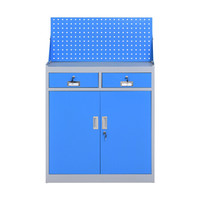 洛来宝 工具柜 工厂车间工作台储物抽屉矮柜铁皮柜带背网 H980*W900*D400mm