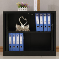 苏美特钢制文件柜铁皮柜办公柜卷门柜760高纯黑