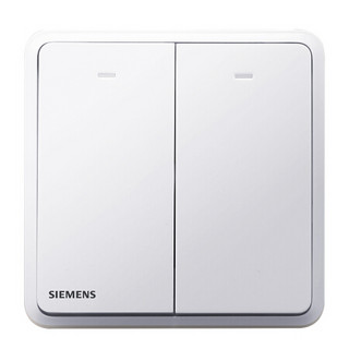 SIEMENS/西门子 开关插座 二开单控带LED指示灯开关面板 灵蕴辰曦白