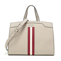 BALLY 巴利 女士灰色红白条纹皮质手提单肩包 SCARLETS 45 6229818