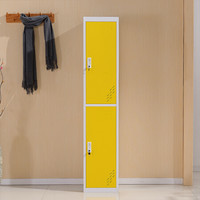 中伟更衣柜铁皮柜储物柜员工宿舍衣柜组合衣柜黄色二门