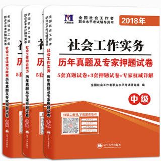 社会工作者职业资格考试2018年教材配套历年真题及专家押题试卷（中级）（3册套装）实务+能力+法