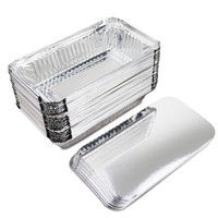 津熙优品jxsuperior铝箔烤盘长方形快餐盒锡纸烤盘 烘焙烤盘 焗饭盘 便当盒外卖盒锡纸盒带盖30只装JX6419.30