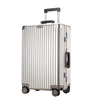 PointKid铝框20英寸万向轮拉杆箱旅行箱男女密码锁复古简约轻奢行李箱登机箱 1606香槟金