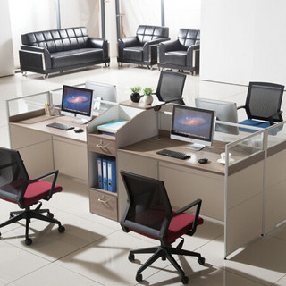 卡奈登 现代简约企业办公屏风组合职员办公桌卡位员工位隔断卡座办公桌 六人位4.4*1.2*1.05米  XY-2814