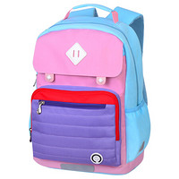 Mr.P 撞色大容量儿童书包 1-3-5年级小学生减负女孩双肩背包 粉色