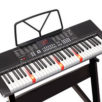永美 YM-333智能版 亮灯跟弹61键钢琴键多功能智能教学电子琴儿童初学乐器 连接话筒耳机手机pad