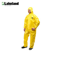 雷克兰 /LAKELAND CT4SY428PLUS ChemMAX 4系列带帽连体升级版防化服更轻更薄通过防静电认证 黄色 M码 1件