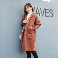 intercrew风衣女2019春秋新款韩版休闲时尚百搭纯色宽松版大码中长款翻领风衣女 ICR3UJ52A 焦糖色 90/M