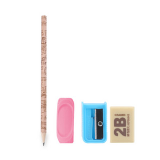 晨光（M&G）优握正姿铅笔套装(1支铅笔+1个粉色握笔器+1块橡皮+1个卷笔刀)HAWP0543