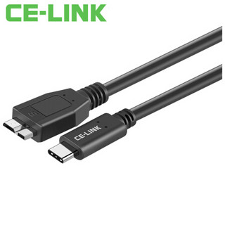 CE-LINK Type-C转micro usb3.0硬盘数据线 适用于Mac连接移动硬盘 黑 0.25米 4233