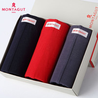 梦特娇(MONTAGUT)BM6706D 内裤男 舒适透气抗菌男士内裤3条礼盒装 混色 M