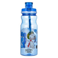 史努比(SNOOPY) 塑料杯 儿童水杯夏季学生水壶便携防漏防摔男女随手杯运动塑料杯子 650ML SPPC-650ZD 蓝色