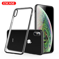 ESCASE 苹果iPhoneXsMax手机壳 苹果手机壳 6.5英寸TPU全包气囊防摔软壳保护套（有吊绳孔） 透黑