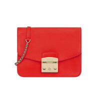 FURLA 芙拉 SS19 MAIN 女士 橙红色 牛皮革 METROPOLIS系列 S号 斜挎单肩包小方包1007217
