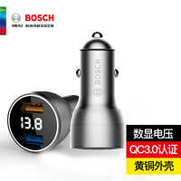 博世（BOSCH）车载充电器30W快充QC3.0 纯铜金属双USB汽车手机充电器一拖二一拖三 数显 380J