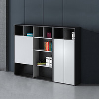 苏美特书柜木质文件柜办公柜资料柜储物黑白色