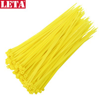 勒塔(LETA) 黄色尼龙扎带4×200mm(100根)捆/绑/理/束线带LT-PPE559