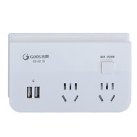 吉顺（jishun）Q11U 插座/插线板/插排/排插/接线板/拖线板/USB插口/2位USB插座 双USB 白色