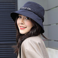 兰诗雨夏季遮阳帽子女出游逛街沙滩渔夫帽M0273 黑色