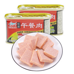 古龙食品 午餐肉罐头 肉罐头 火锅泡面早餐搭档198g*2罐 *3件