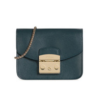 芙拉 Furla FW19MAIN 女士 牛皮革 墨绿色 METROPOLIS系列 迷你 斜挎单肩包链条包小方包 1034004