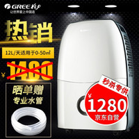 格力（GREE）除湿机办公室家用地下室静音抽湿机 干衣机吸湿器一键除湿智能控湿DH1201EA 藏蓝色