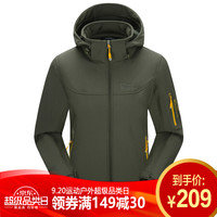 ALPINT MOUNTAIN  户外软壳冲锋衣情侣男女款抓绒防风保暖软壳衣 620-004 军绿 XL