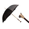 Pasotti 葩莎帝 男士奢华系列棕色条纹聚酯纤维法国斗牛犬手杖式自开伞雨伞遮阳伞 MLX23