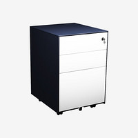 麦森（maisen）活动柜 办公职员文件资料储物抽屉小矮柜子 黑+暖白套色侧拉手 可定制 MS-HDG-207