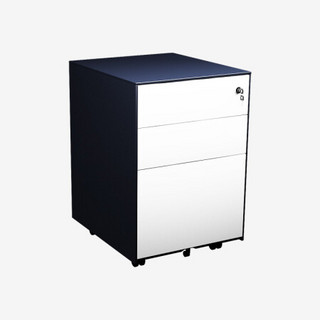 麦森（maisen）活动柜 办公职员文件资料储物抽屉小矮柜子 黑+暖白套色侧拉手 可定制 MS-HDG-207