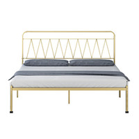 奈高公寓床铁艺床单双人现代简约铁架床宿舍家具金色款1.8米款-NG2