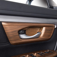 小忙牛（Mcow）小忙牛改装饰适用2019款本田CRV桃木纹内饰17/18中控排档位面板贴 17-19款内门碗框★4件