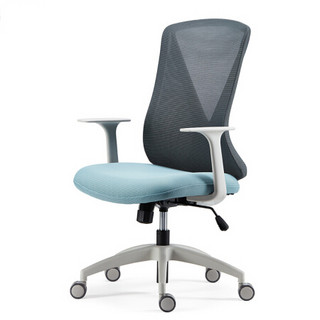 恩嘉依 办公家具 蓝色优质网布办公椅/职员椅/可升降旋转办公椅