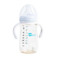 伊斯卡尔(EASYCare)PPSU婴儿奶瓶 宽口径 防摔新生儿吸管奶瓶 240ml蓝色（自带 6-12个月奶嘴）
