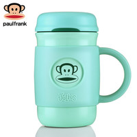 大嘴猴(Paul Frank)保温杯男女士办公商务水杯情侣杯子带手柄茶杯340ml薄荷绿色PFD005