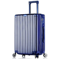 贝尔贝拉(B.L.B.L)铝包角拉杆箱万向轮26英寸行李箱复古款男士女士轻盈大容量旅行箱 蓝色