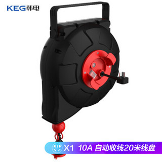 韩电（KEG）工程接线盘/过热保护壁挂式电缆卷盘插座 电动车电瓶车移动卷线盘HD-ZXYG-20K 1.5平方线20米