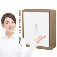 奈高NG钢制文件柜铁皮柜办公凭证柜档案柜资料柜带锁财务柜卷门柜咖白款1090高