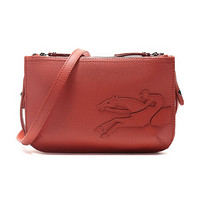 LONGCHAMP 珑骧 2019新品 女士SHOP-IT系列藏红花色骑手图案皮革单肩斜挎包 2071 918 D93