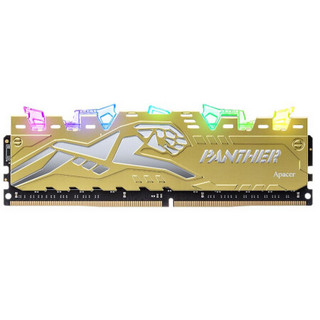 Apacer 宇瞻 黑豹RGB系列 DDR4 2666MHz RGB 台式机内存 灯条 黄色 8GB