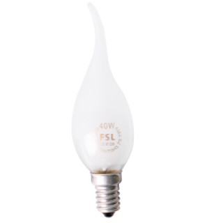 佛山照明(FSL)节能白炽灯泡烛形磨砂泡E14小口40W 磨砂拉尾泡