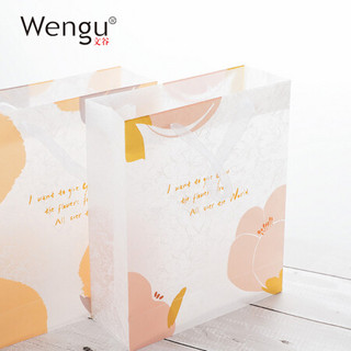 文谷(Wengu)创意透明磨砂PP伴手礼手提袋 礼品购物袋礼盒袋塑料袋礼物 花名中号4只装DSZHD