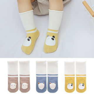 欧育婴儿袜子春秋新生儿袜子0-3-12个月宝宝中长筒松口婴儿袜B1010 卡通三双装S